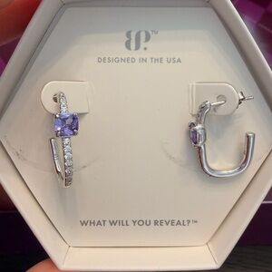 Stunning Silver and Purple Gemstone Earrings